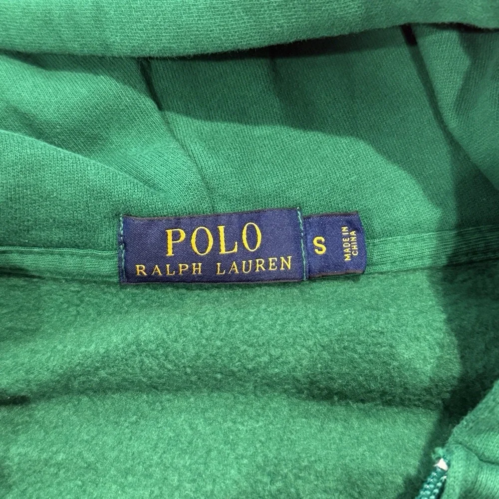 Polo Ralph Lauren Polo Bear Zip Hoodie Green Fleece Sweatshirt Men's S
